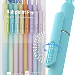 9 Pack Black Ballpoint Pens - 1.0mm Medium Point Smooth Writing Black Ink Ball Point Pens Long Lasting Retractable Fidget Pens for Adults, Men, Women, School, Office (6 Pens & 3 Refills)