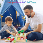 Montessori Wooden Educational Toys: Shape Sorting, Fruit Recognition, and Fine Motor Skills for 1-3 Year Olds
