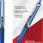 Pilot Precise V5 RT Refillable & Retractable Rollerball Pens, Extra Fine Point Pens 0.5 mm, Black, Pack of 12 - Ideal for School, Journaling & Office Writing