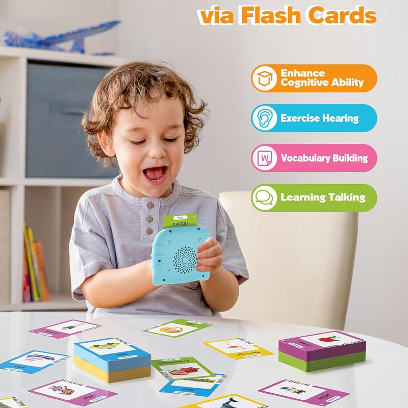 Airbition Montessori Talking Flash Cards for 1-5 Year Olds, 224 Words, Pocket Speech Therapy Tools