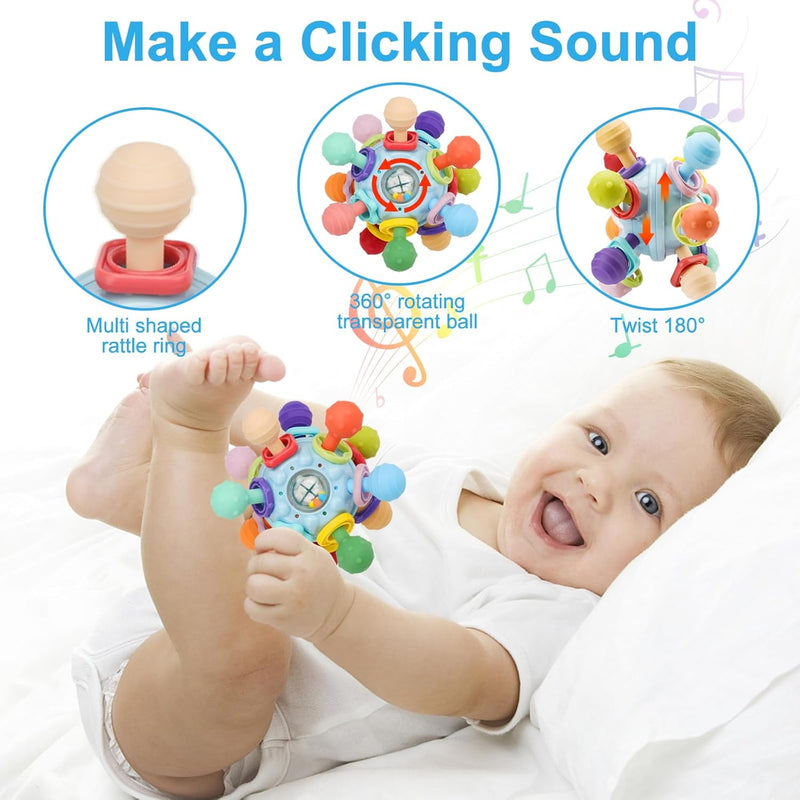 Baby Montessori Sensory Toys, Teether Teething Toys for 0-6 12 Months