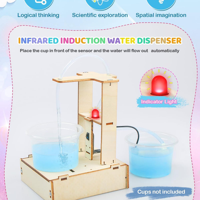 Poraxy STEM Science Kit for Kids Ages 8-10, 5 Set 3D Wooden Puzzles and DIY Educational Science Building Kits