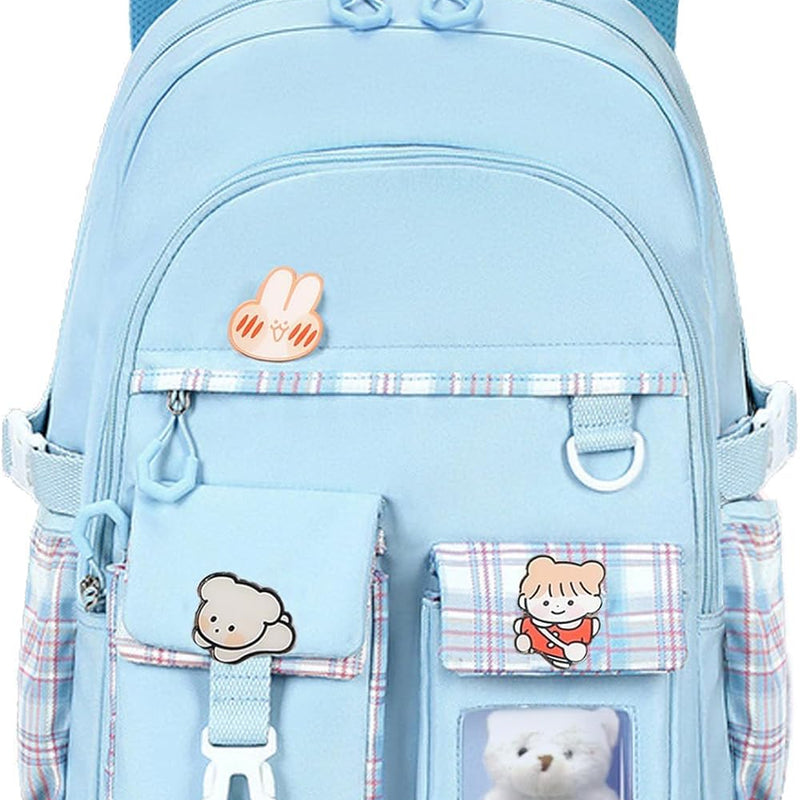 PRLINJSK Girls Backpack，Cute School Backpack for Girls Kids Teens，Kawaii Bookbag for Primary Elementary，Purple