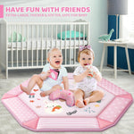 8-in-1 Baby Gym Play Mat with 6 Toys for Visual, Hearing, Sensory, Motor Development