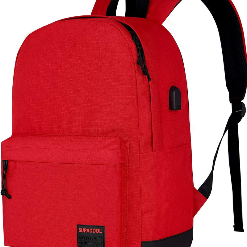 SUPACOOL Casual Laptop Backpack for Men and Women, Work backpack, Black Backpacks, College School Backpack for Boys and Girls, Lightweight Travel Back Pack(Black)