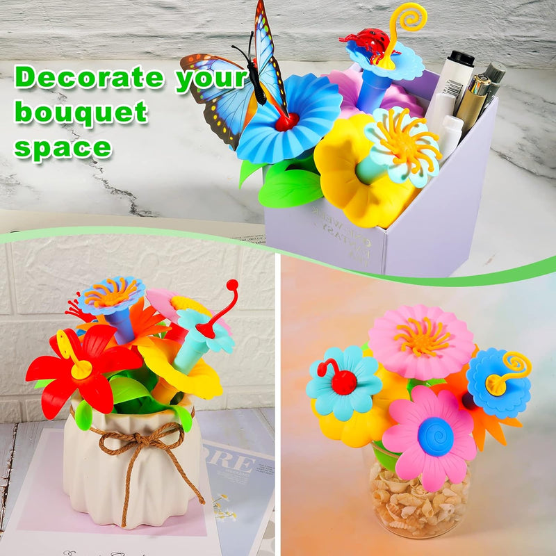 156 PCS Insect Flower Garden Building Educational STEM Learning Pretend Play Gardening Set for 2-6 Year Old Toddlers Girls Boys