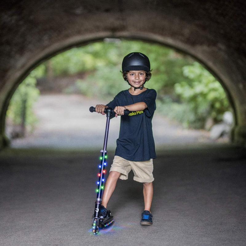 Jetson Jupiter Kids 2-Wheel Light-Up Kick Scooter for Ages 5+ with Adjustable Handlebar and Rear Brake