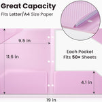 Sooez 6 Pack 2-Pocket Folders Heavy Duty, Plastic Folders with Pockets 3 Hole Punched, Pockets Folder for 3 Ring Binder with Writable Label, Letter Size, Pastels