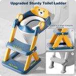 Rabb 1st® Potty Training Seat, Toddler Toilet Seat for Kids Boys Girls, 2 in1 Potty Training Toilet with Step Stool, 6 Adjustable Height, Splash Guard, Stable Triangular Anti-Slip Design