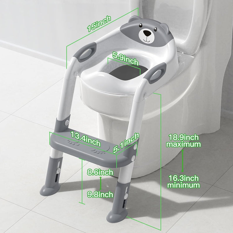 Potty Training Toilet for Toddlers, Anti-Slip Potty Training seat, Classic | SKYROKU, Fits Round & Elongated Toilets, 6 Heights, Splash Guard, Padded Cushion, Holds 200+ lbs, Foldable, Easy to Assemble