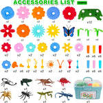 156 PCS Insect Flower Garden Building Educational STEM Learning Pretend Play Gardening Set for 2-6 Year Old Toddlers Girls Boys