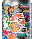 Hydrapeak NBA Officially Licensed All-Team Sticker Print Logo 20oz Kids Water Bottle, Straw Lid & Handle, Insulated Sports Bottle for Sports, Camp, School & Everyday Adventures