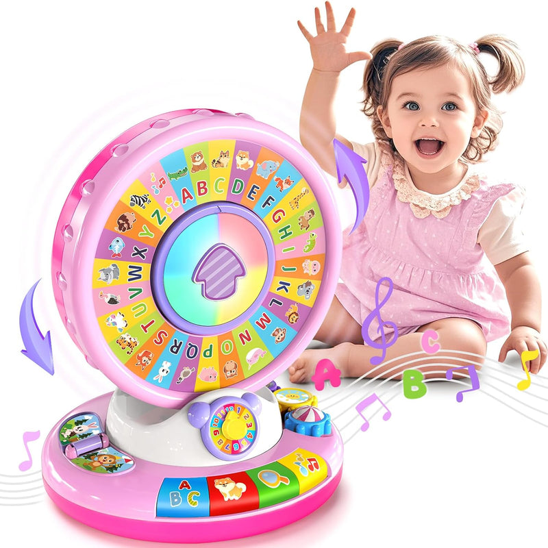 Duchong Learning Toy for Kids 1 2 3 Year Old Boys Girls, Spin and Sing Alphabet Zoo with Sounds, Interactive Educational Toys for Toddler 2-3, First Christmas 1st Birthday Gifts Toy