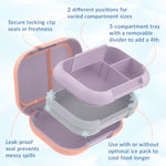 Bentgo Chill Max Leak-Proof XL Lunch Box - Included Ice Pack Keeps Food Cold; 5-Cup Capacity for Adults & Ages 8+, 3 or 4 Compartment Bento Box, BPA-Free, Dishwasher Safe (Lavender & Peach Blossom)