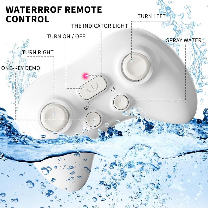 Bennol 1:18 scale 2.4GHz RC shark toys for kids with light and spray water functions, waterproof design
