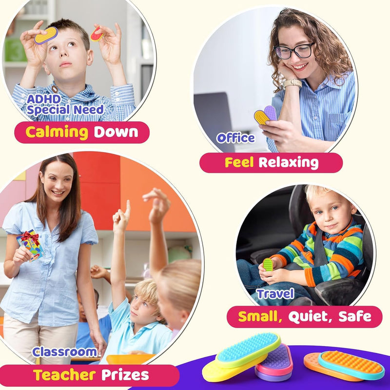 Sensory Fidget Magnet Toys for Kids: Silicone Magnetic Sliders Stress Fidgets for Autism, Stress Small Texture Fidget Toys for Classroom Prizes, Adults Office Desk / Portable Travel Must Haves, Gifts
