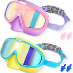 Seago Kids Swim Goggles 2 Pack for 3-12, Anti-Fog Clear View,Toddler Goggles with Nose Cover Swimming Goggles