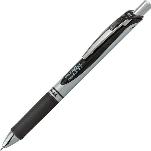 Pentel EnerGel RTX Retractable Liquid Gel Pen, (0.3mm), Extra Fine Line, Needle Tip, Black Ink, Pack of 3 (BLN73BP3A)