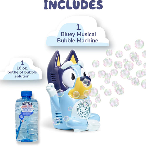 BLUEY No Spill Musical Bubble Machine: Mess-Free Fun for Toddlers and Kids