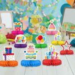 Colorful Honeycomb Centerpieces for Vibrant Birthday Celebrations