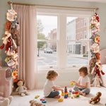 CERETIA 80" 2-Pack Cotton Hanging Storage Chain For Stuffed Animals Storage with 20 Metal Clips, Stuffed Animal Organizer Chain for Wall Corner Nursery Play Room, White