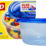 Glad GladWare Mini Round Food Storage Containers, 4 Oz, 8 Count | BPA-free, lock-tight seal for snacks, portion control, and on-the-go; reusable and stackable
