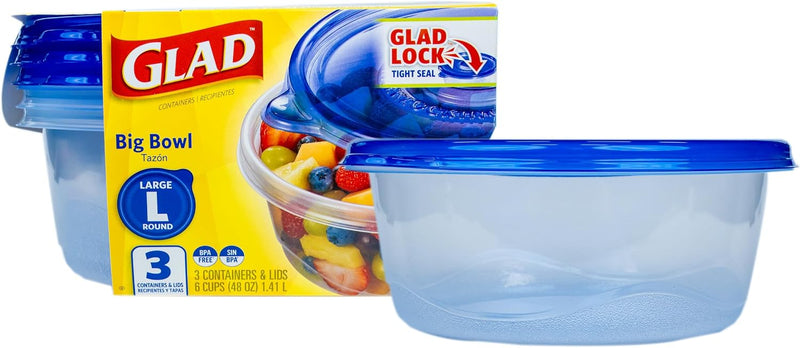 Glad GladWare Mini Round Food Storage Containers, 4 Oz, 8 Count | BPA-free, lock-tight seal for snacks, portion control, and on-the-go; reusable and stackable