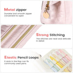 Sooez Large Pencil Case Pouch, Soft Pencil Bag with Zipper, Pen Bag Wide Opening, School Supplies Cute Pencil Case for Girls Boy Men Women, Beige