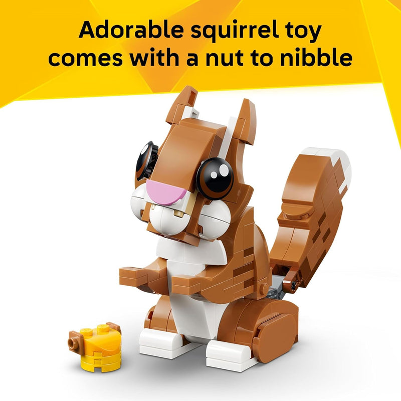 LEGO Creator 3-in-1 Cute Animals Building Toy for Kids and Girls Ages 8+ - Gift for Birthdays with Dog, Squirrel, or Duck Models