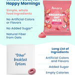Amara Breakfast Oat Melts - Organic Toddler Snack - Single Serve Fiber-Packed Oat Bites with Real Fruit, No Added Sugar, Quick Dissolving, Strawberry - 12 Pack