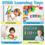 Apluses 42PCS large magnetic cubes, gifts for 3-5 year old, sensory toys with 6 colors and 3D design