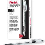 Pentel RSVP Ballpoint Pen, Fine Line, (0.7mm), Black Ink (BK90-A) (Pack of 1, 12 Count Total)
