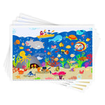 Babebay Disposable Stick-on Placemats 40 Pack for Baby & Kids & Toddler, Sticky Placemats Restaurant Table Mats 12" x 18" (Animal Alphabet)