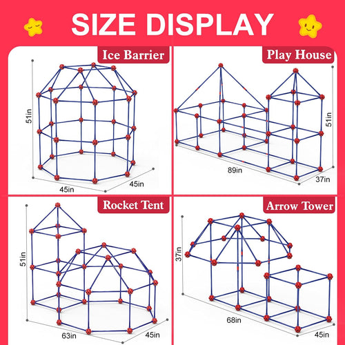 Original fort building kit for kids, STEM construction toys, 140 pieces, creative set for indoor and outdoor activities