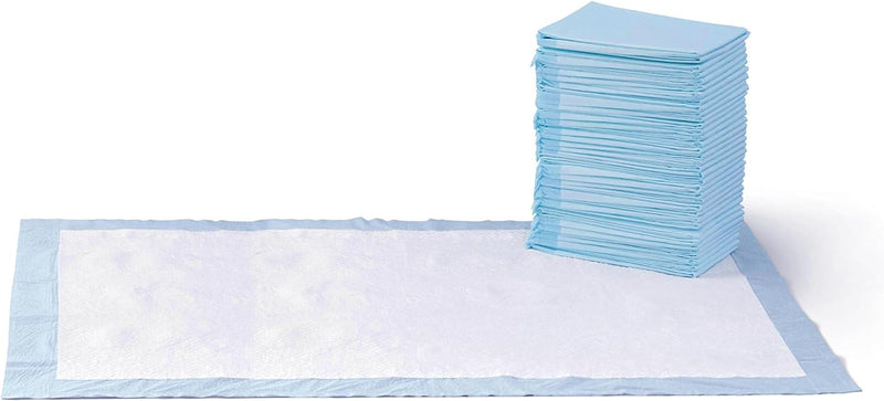 Amazon Basics Leak-Proof Dog and Puppy Potty Training Pee Pads with Quick-Dry 5-Layer Design, X-Large Size 28 x 34 Inch, Blue & White, 40-Pack