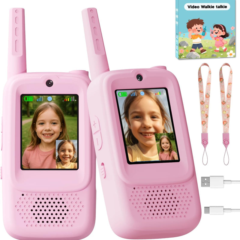 Video Walkie Talkies for Kids: Rechargeable 2-Pack with Real-Time Video, Voice Effects, and Secure Connection