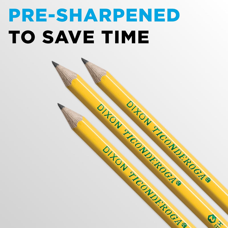Ticonderoga Wood-Cased Pencils, Pre-Sharpened, 2 HB Soft, Yellow, 240 Count