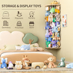 Jtksfcl Stuffed Animal Storage Wood Corner Plush Toys Holder with Star Pattern, Length Adjustable Hanging Stuffed Animal Toy Organizer Shelf for Nursery Play Room Bedroom Kid Room