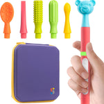 Special Supplies Buzz Buddy Oral Motor Stimulation Kit with 6 Soft Textured Interchangeable Heads, Calm Sensory Needs, Support Speech, and Stimulate Self Feeding, Gentle Vibrations (Purple)