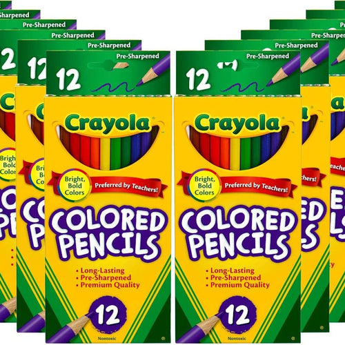 Crayola Colored Pencils Bulk, Kids School Supplies for Teachers, 12 Packs with 12 Colors [Amazon Exclusive]