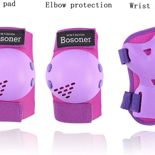 BOSONER Kids/Youth Knee Pads Elbow Pads Wrist Guards Set - Protective Gear for Roller Skates, Cycling, and Scooter Riding