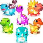 Tub Works Dinos Light Up Bath Toys, 6 Pack for Toddler Sensory Play and Bath Time Fun