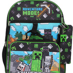 BIOWORLD Unisex Minecraft Adventure Mode 5-Piece Backpack set (Little Kid/Big Kid), Green, One size