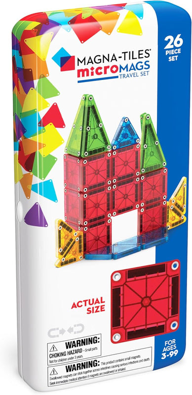 MAGNA-TILES microMAGS 26-Piece Heart to Heart Travel Set, The Original Magnetic Building Brand