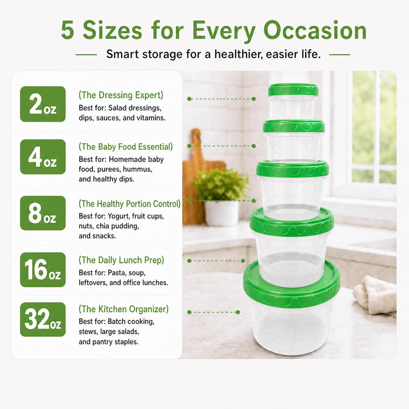 8oz Small Plastic Freezer Food Containers with Lids, 1 Cup, 12pcs | Airtight & BPA-free for fresh food. Dishwasher/freezer safe, perfect for daily meal prep, portion control,snacks on-the-go.