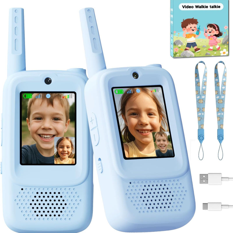 Video Walkie Talkies for Kids: Rechargeable 2-Pack with Real-Time Video, Voice Effects, and Secure Connection
