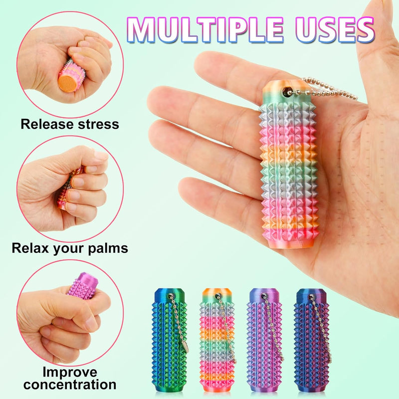 4 Pack Little Ouchies Pain Fidget, Pain Stim Fidget Toys for Adults and Teens 3D Printed Stim Sensory Toys for Birthday Stocking Stuffers Gifts Goodie Bag Stress Relief Keychain