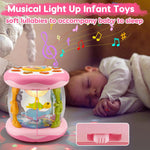 Baby Girl Toys Tummy Time Musical Light Up Ocean Rotating Projector Gifts | Infant Aquarium Crawling Walking Learning Toys Newborn Must Have Babies Girls First Birthday Shower Gifts