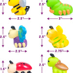 Tub Works Bugs Light Up Bath Toys, 6-Pack - Water-Activated Color-Changing Sensory Toys for Toddlers