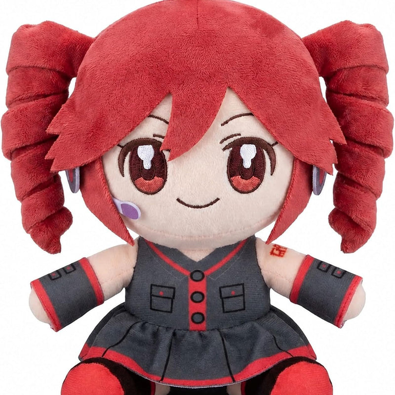 Collectible Pink Drill Twin Tail Girl Plush 22cm, Cute Anime Plush Character with 3D Twin-Drill Hair, Red and Black Outfit Figure Stuffed, Soft Anime Plushie Pillow Gift for Fans & Collectors